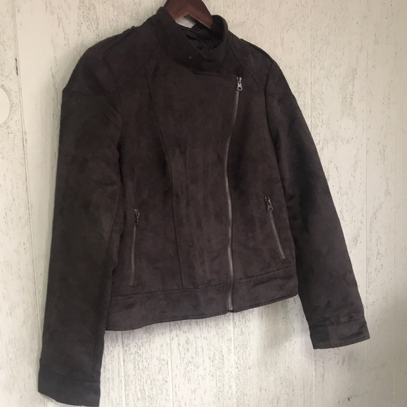 New Brown  Soft Biker Jacket - Picture 2 of 8